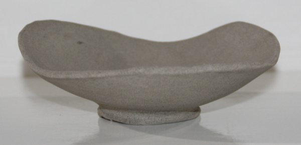 GFM-0001: Zementfarbene Steinzeugton Schale ca. 17x6 cm